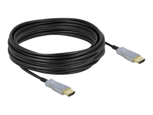 Delock High Speed - HDMI-Kabel - HDMI männlich zu HDMI männlich - 10 m - Glasfaser - Schwarz - 4K Unterstützung, Active Optical Cable (AOC)