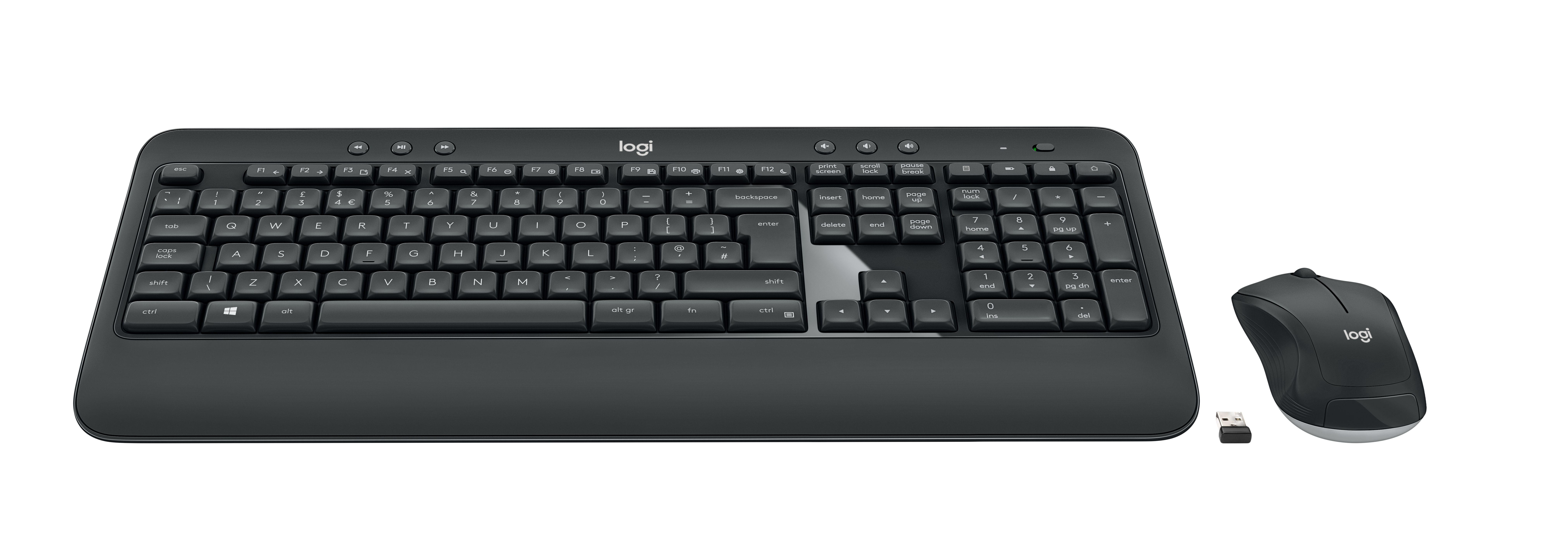 Logitech Advanced MK540, Kabellos, RF Wireless, Membran Key Switch, QWERTZ, Schwarz, Weiß, Maus enthalten