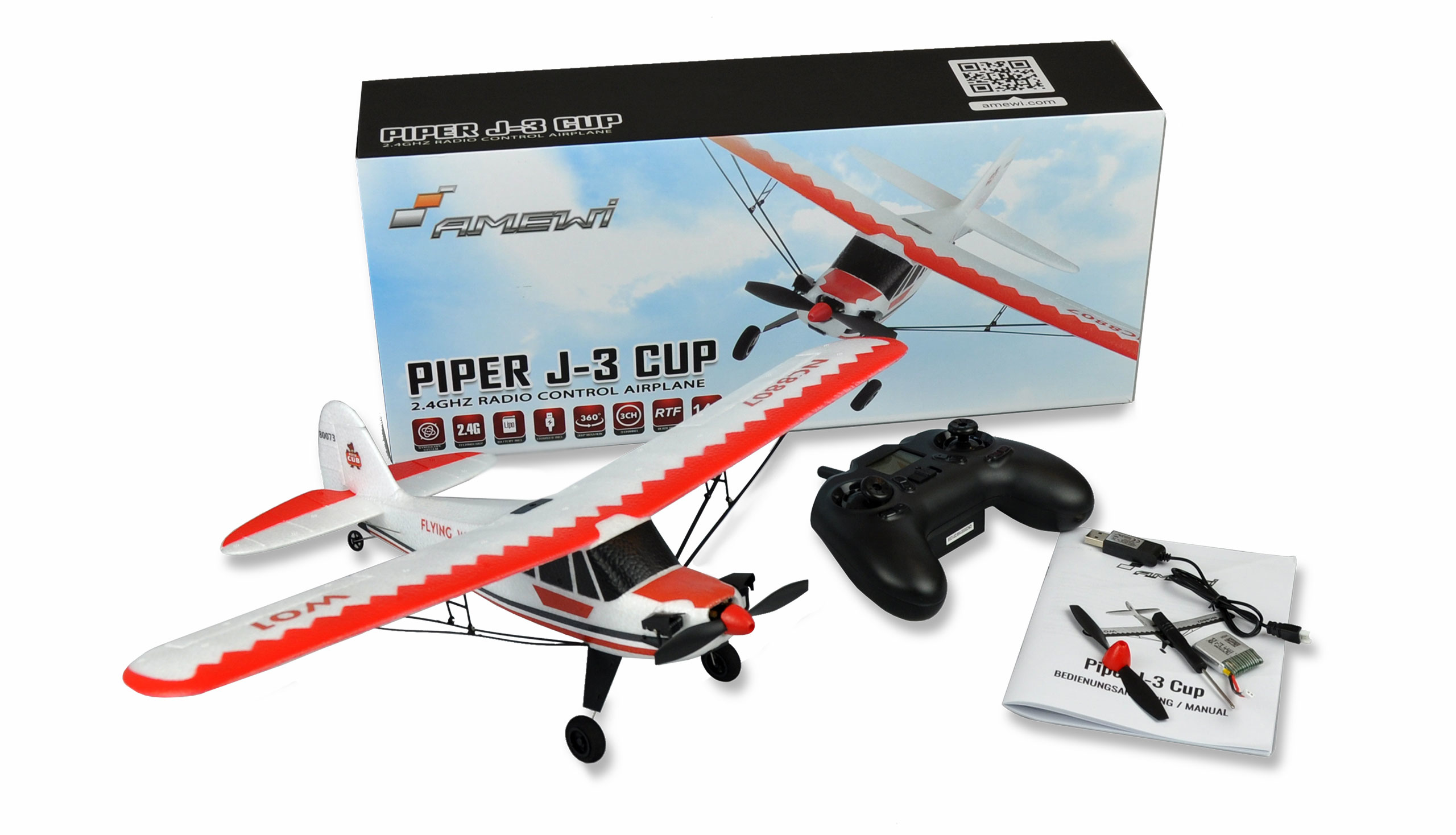 Amewi Piper J-3 CUP - Flugzeug - 14 Jahr(e) - 500 mAh - 60 g, Ansicht 2