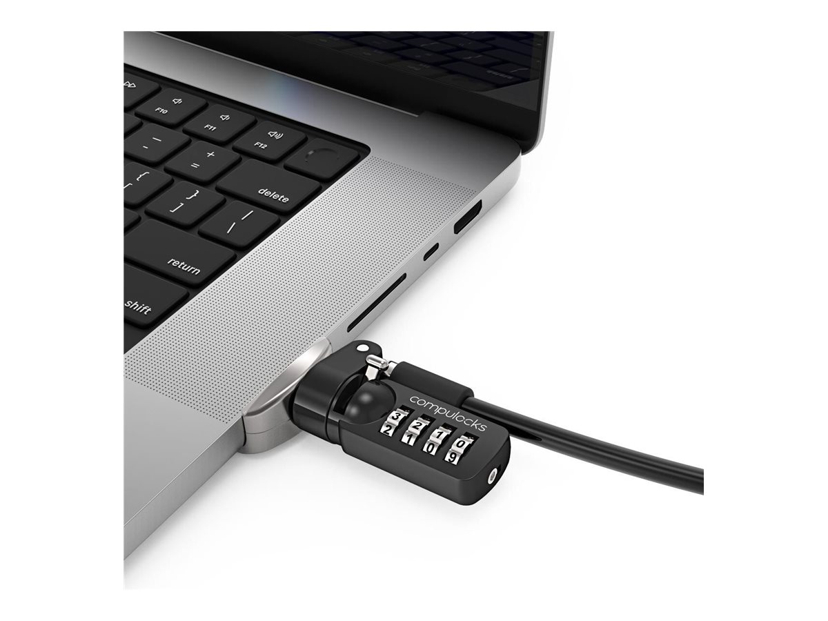 Compulocks Ledge Lock Adapter for MacBook Pro 16" M1, M2 & M3 with Combination Cable Lock - Sicherheitsschlossadapter - mit Kombinationsschloss - für Apple MacBook Pro 16 (M1, M2)