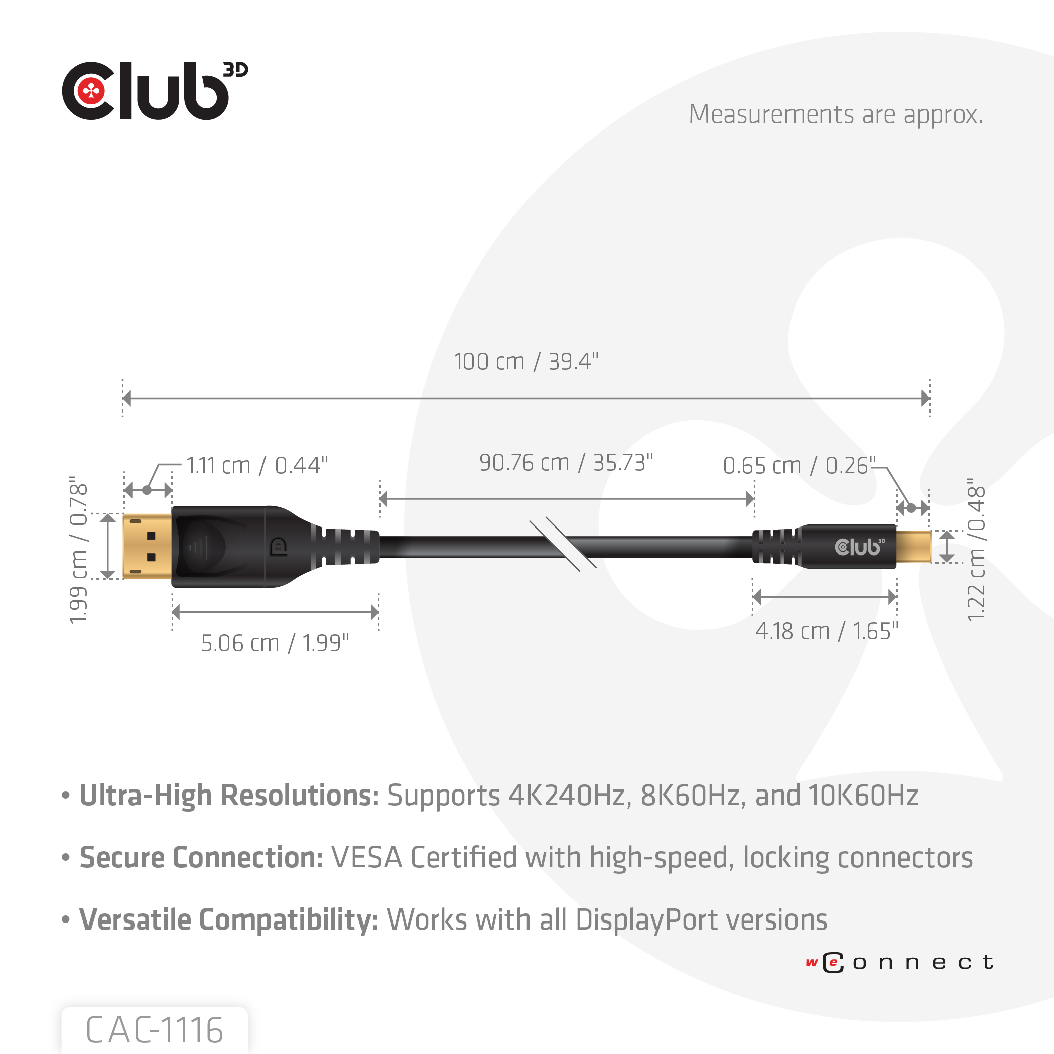 Club 3D CAC-1116 - DisplayPort-Kabel - Mini DisplayPort (M), Ansicht 4