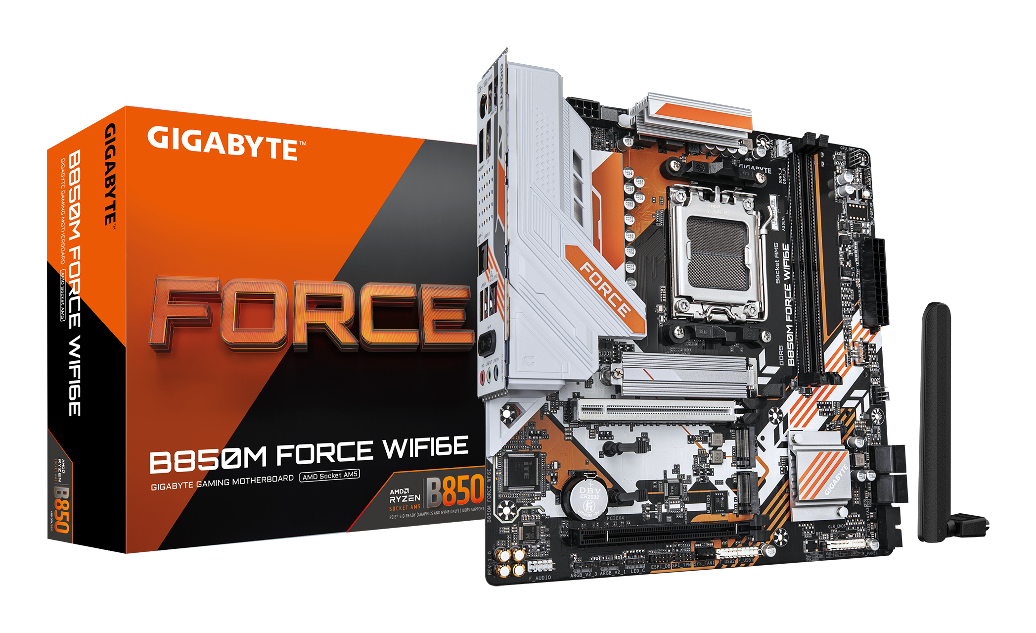 Gigabyte B850M FORCE WIFI6E - Motherboard - micro ATX - Socket AM5 - AMD B850 Chipsatz - 2.5 GB LAN, Wi-Fi 6E, Bluetooth, Ansicht 4