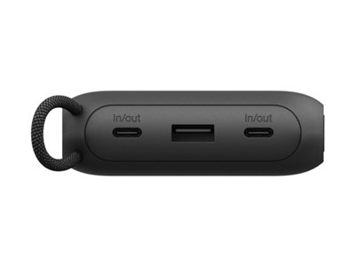 Belkin BoostCharge - Powerbank - mit Display - 20000 mAh - 20 Watt - PD - 3 Ausgabeanschlussstellen (2 x USB-C, USB) - Schwarz, Ansicht 2