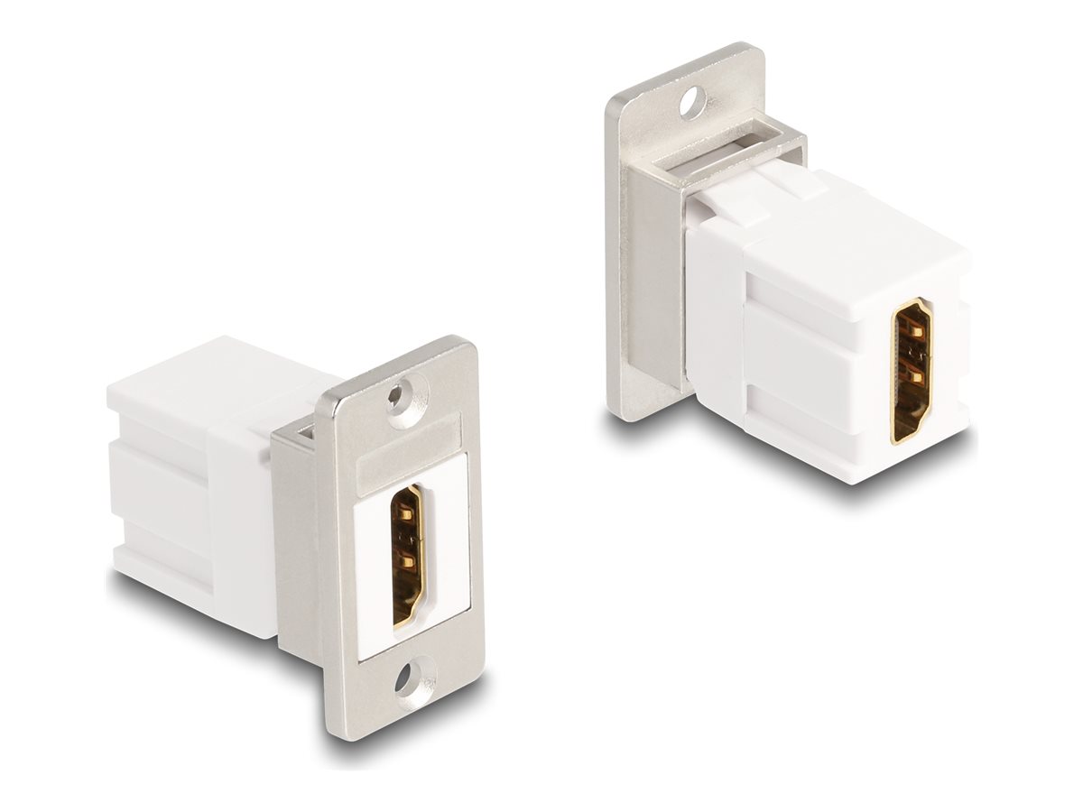 Delock HDMI Kupplung - HDMI weiblich Paneel montierbar zu HDMI weiblich - weiß, Silber - 8K60Hz (7680 x 4320)