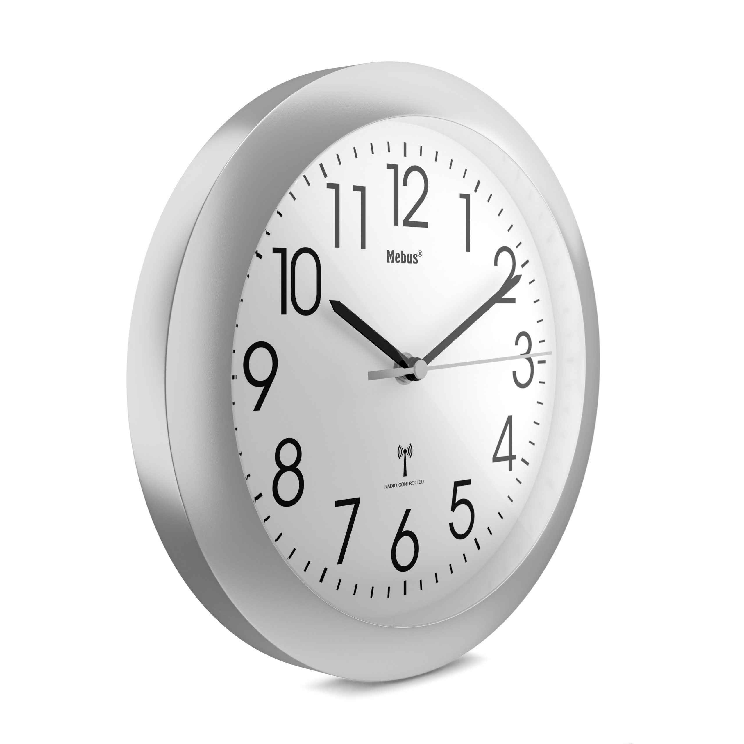 Mebus 52451 - Wand - Digitale Uhr - Rund - Weiß - Kunststoff - Akku, Ansicht 3