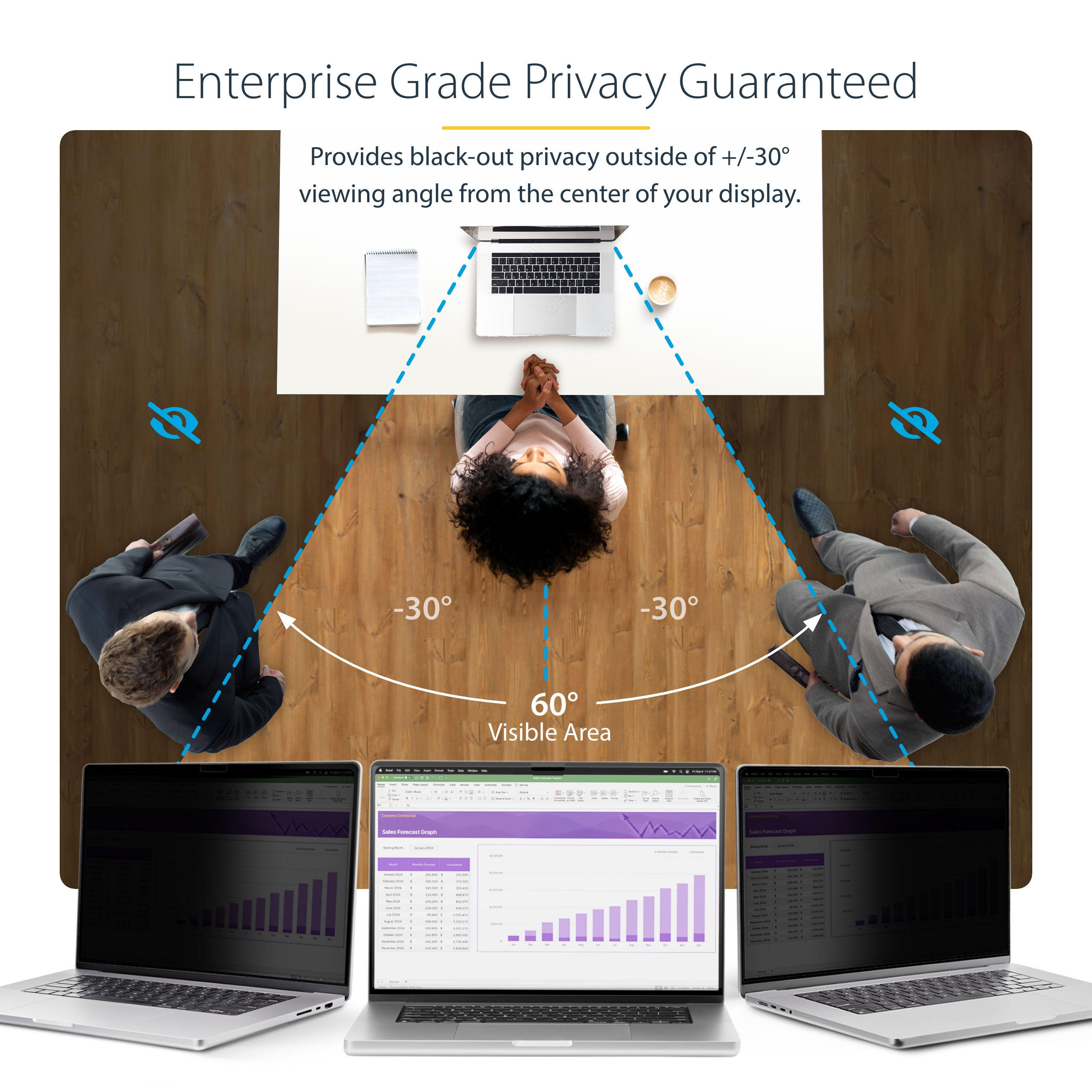 StarTech.com 15-inch MacBook Air 2023 Laptop Privacy Screen, Removable and Reversible Anti-Glare Privacy Filter, Ansicht 2