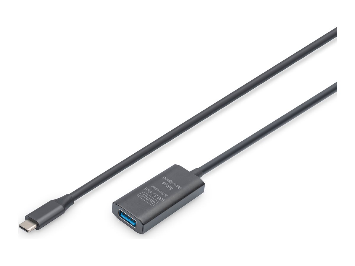 DIGITUS Aktives USB 3.2 Gen1 5G Verlängerungskabel, USB-C - USB-A, 5m