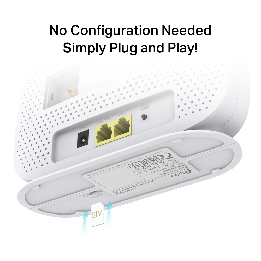 TP-LINK TL-MR105 Archer MR105 4G LTE N300 Router, Ansicht 4
