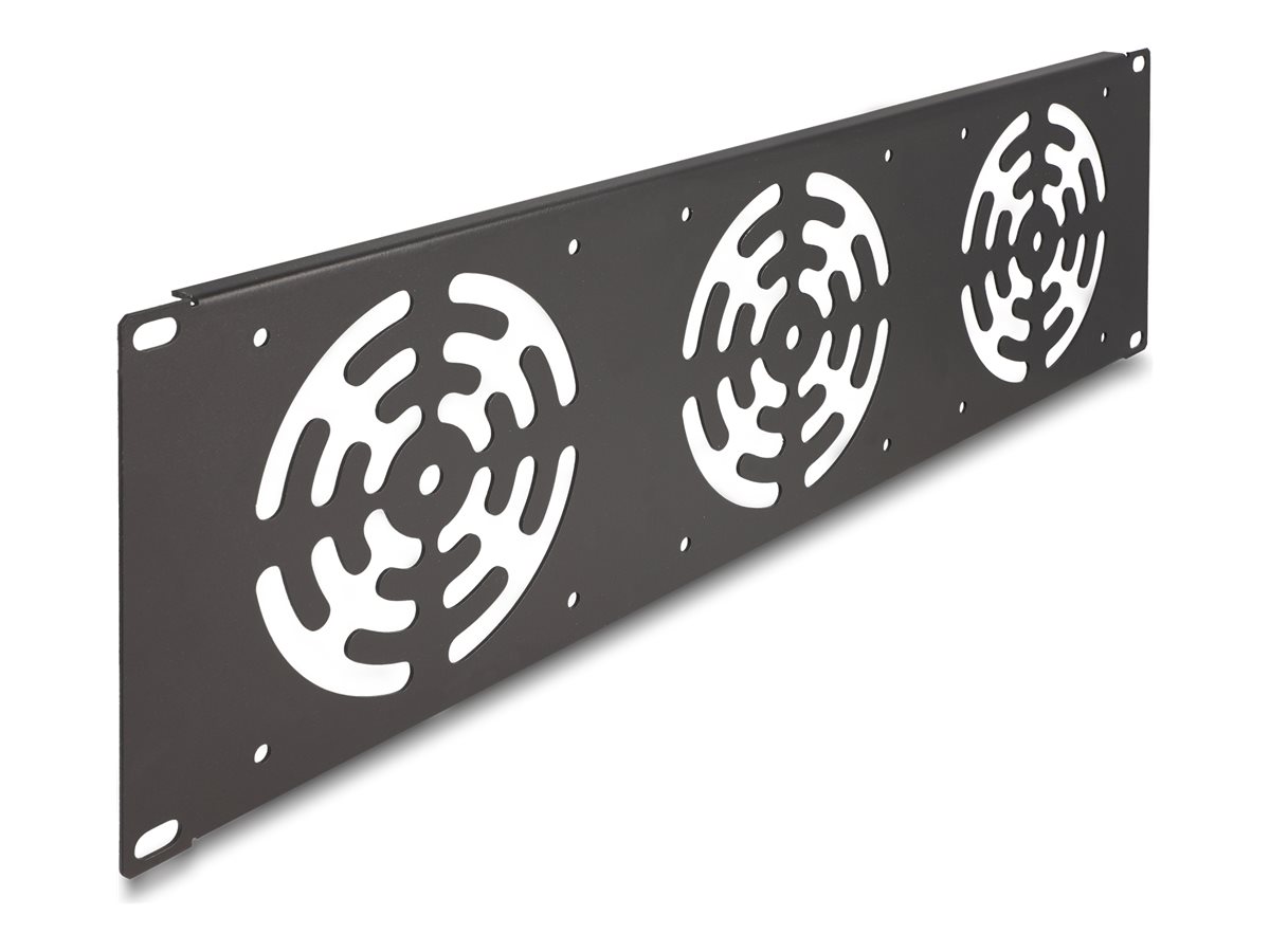 Delock Rackabdeckung - für 3 Lüfter 120 x 120 mm - Dunkelgrau - 3U - 48.3 cm (19)