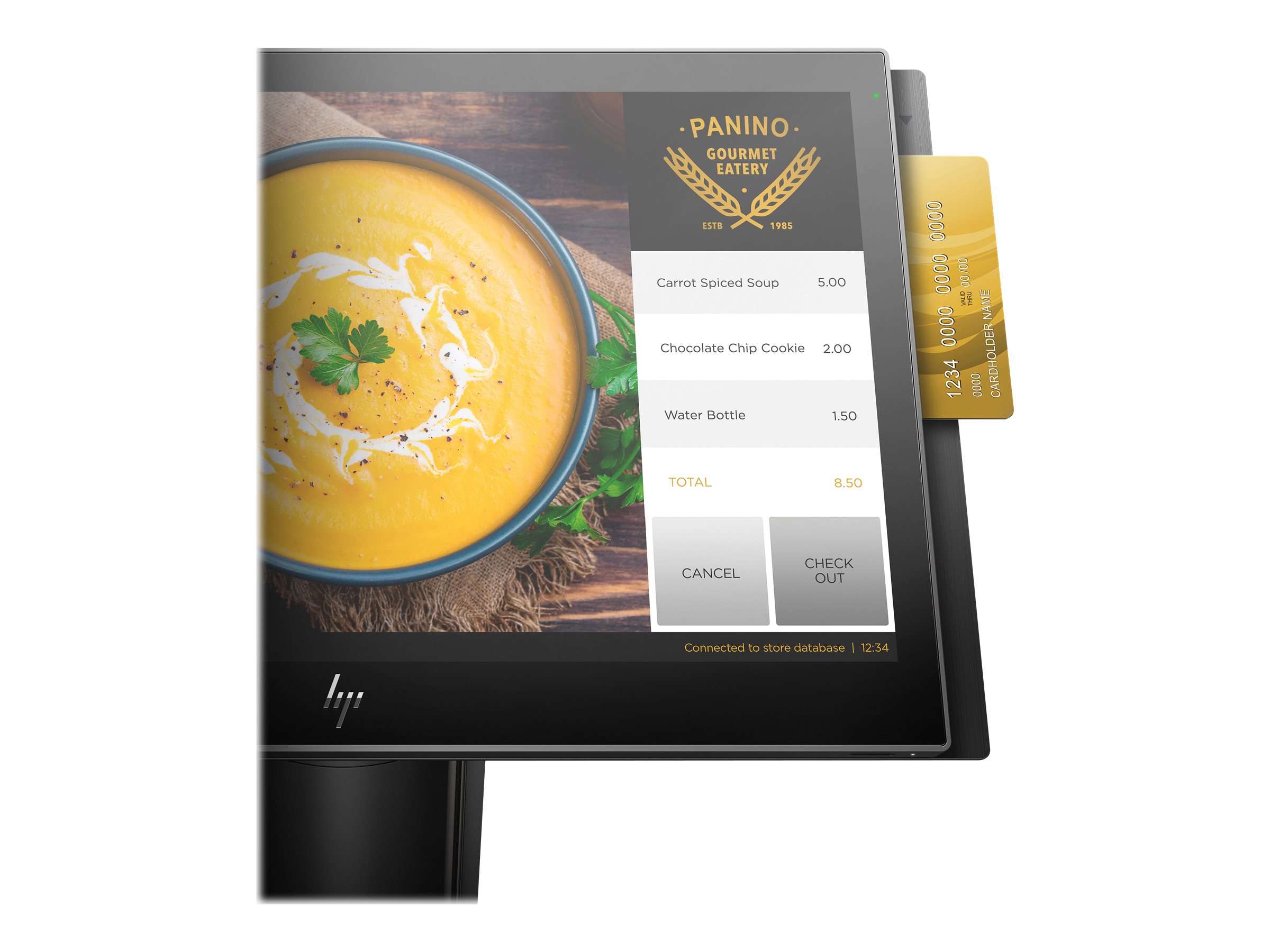 HP Engage One 145 - All-in-One (Komplettlösung) - 1 x Core i5 7300U / 2.6 GHz - vPro - RAM 8 GB - SSD 256 GB - NVMe, TLC - HD Graphics 620 - 1GbE - WLAN: 802.11a/b/g/n/ac, Bluetooth 4.2 - Win 10 IoT Enterprise 64-bit Retail - Monitor: LED 35.56 cm (14")