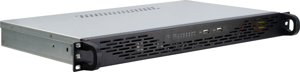 Inter-Tech IPC 1U-K-125L Rackversion Mini ITX Ingen strømforsyning Sort Grå