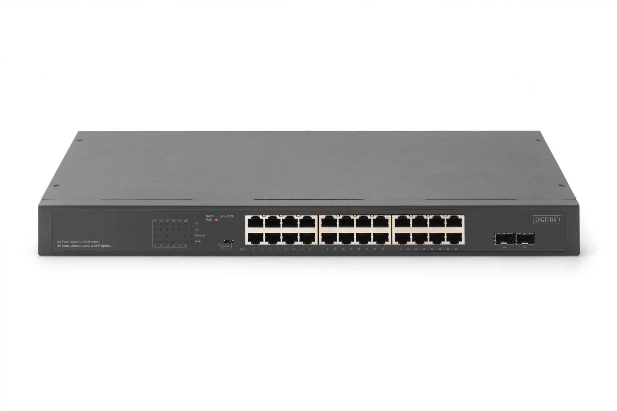 DIGITUS Switch 24-Port Gigabit Unmanaged schwarz - Switch - 1 Gbps, Ansicht 3