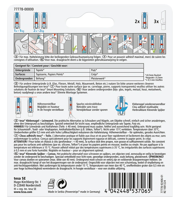 Tesa Klebenagel Leinwand für Tapeten & Putz 1kg, Ansicht 2