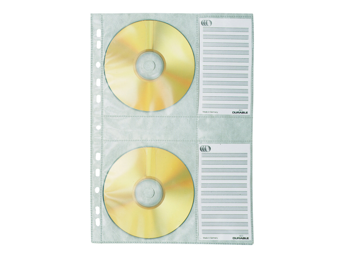 DURABLE | 4erCD/DVD-Hülle A4 mit Schutzvlies 5er Btl. transp