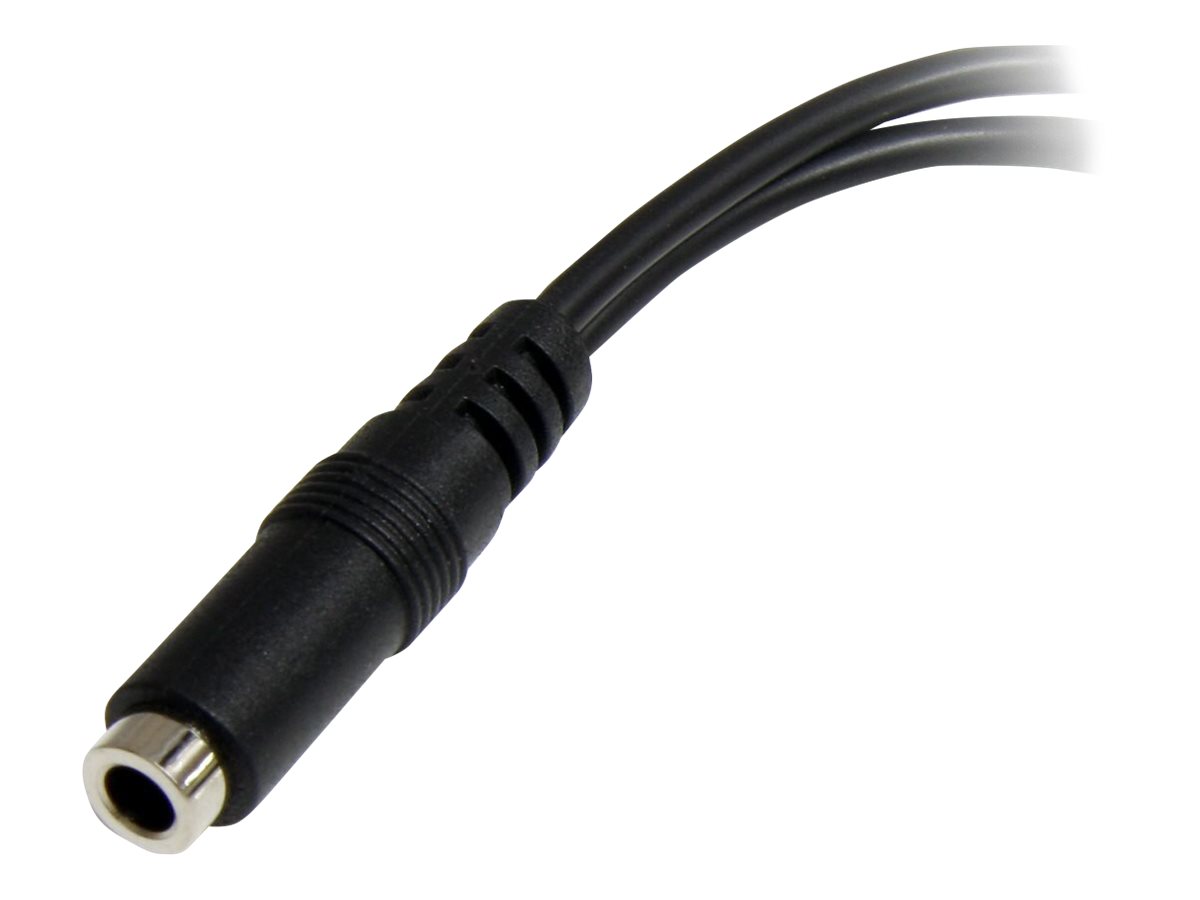 StarTech.com 3,5mm Audio Klinke Y Kabel - Headset Splitter - Adapter - 1 x 3,5mm 4 Position Buchse 2 x 3,5mm 3 Position Stecker - Schwarz - Headset-Splitter