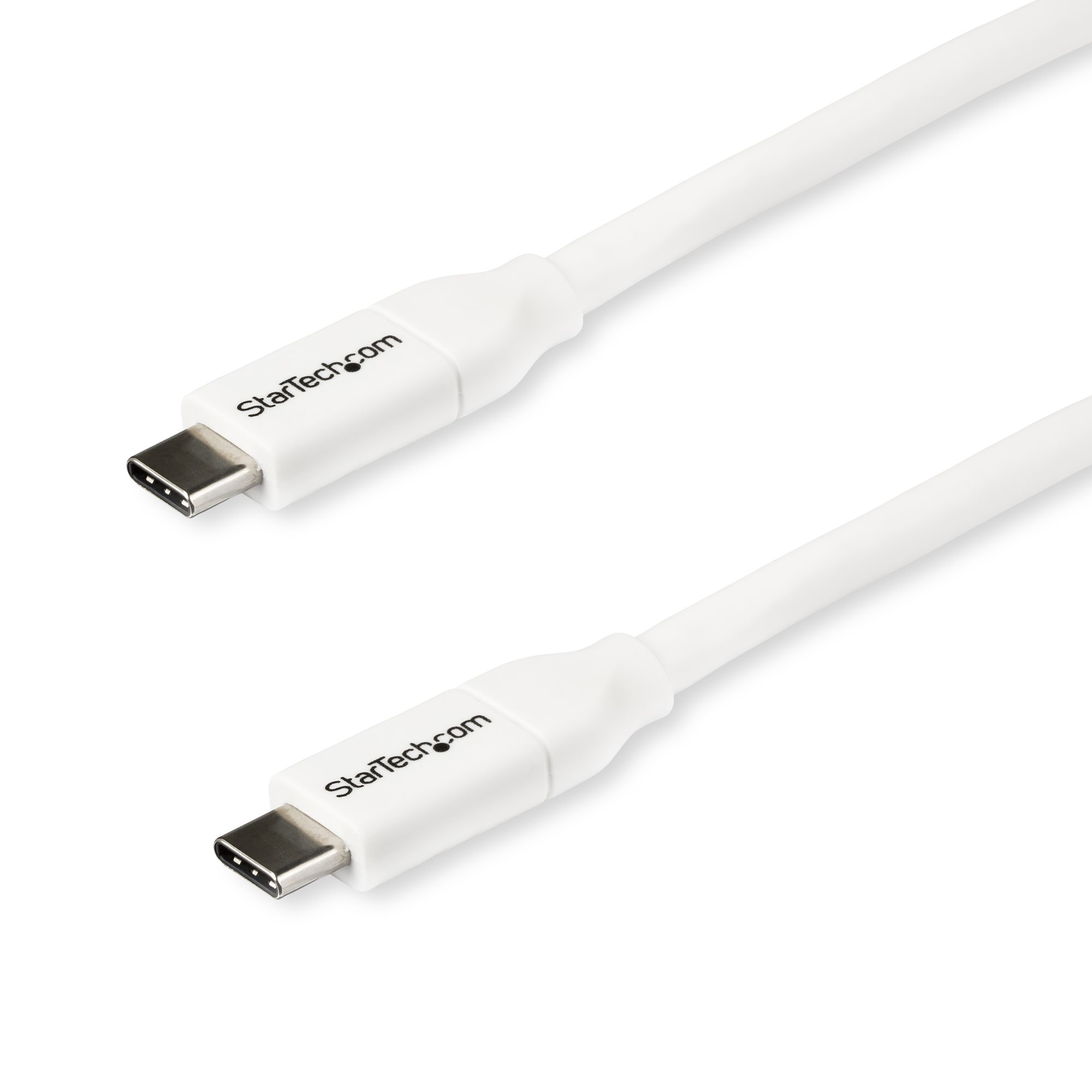 StarTech.com USB-C auf USB-C Kabel mit 5A Power Delivery - St/St - Weiß - 2m - USB 2.0 - USB-IF zertifiziert, 2 m, USB C, USB C, USB 2.0, 0,48 Gbit/s, Weiß