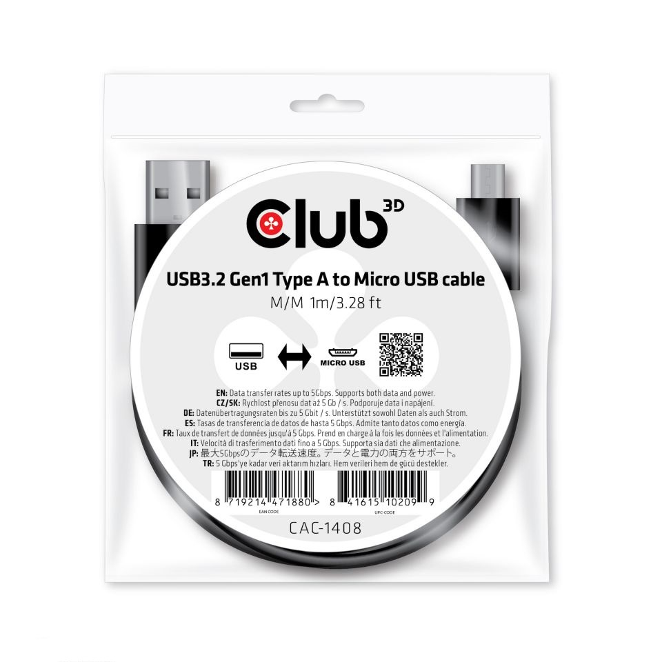 Club 3D USB-Kabel - USB Typ A (M) zu Micro-USB Type B (M), Ansicht 2