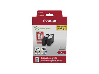 Canon PG-585XLCL-586XL Photo Value Pack - 2er-Pack - Hohe Ergiebigkeit - Schwarz Farbe (Cyan Magenta Gelb)
