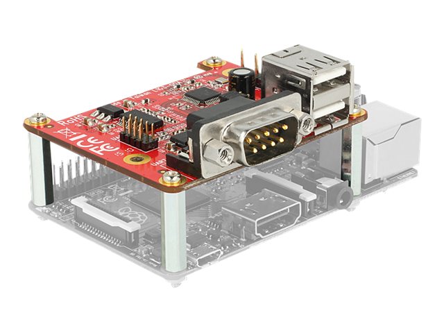 Delock Converter Raspberry Pi USB Micro-B female  USB pin header > 2 x USB type A female + 2 x serial RS-232