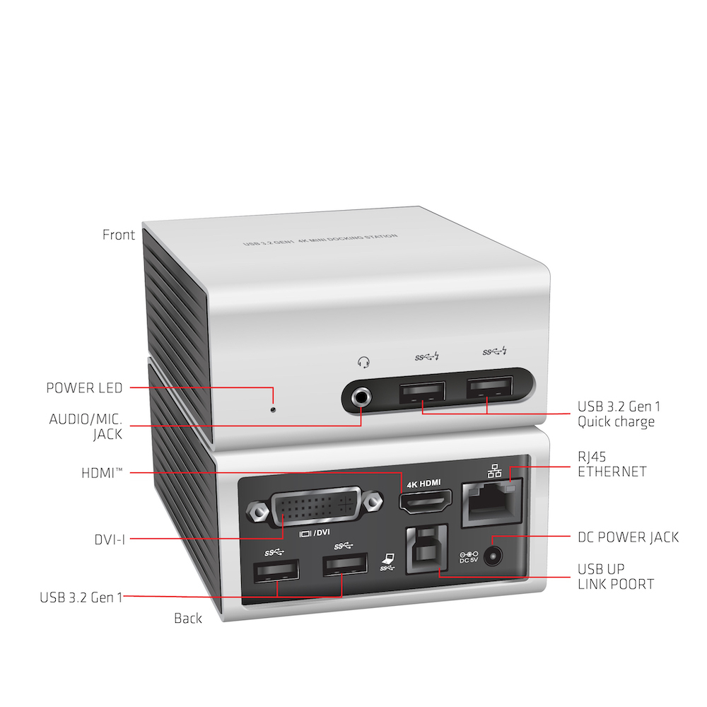 Club 3D SenseVision USB 3.0 4K Mini Docking Station, Ansicht 3