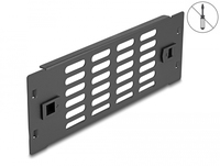 Delock Rackpaneel - mit Belüftungsschlitzen werkzeugfrei - Schwarz - 2U - 25.4 cm (10)