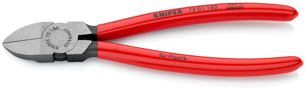 KNIPEX 72 01 180 - Diagonale Zange - Chrom-Vanadium-Stahl - Kunststoff - Rot - 180 mm - 193 g von LumaTech