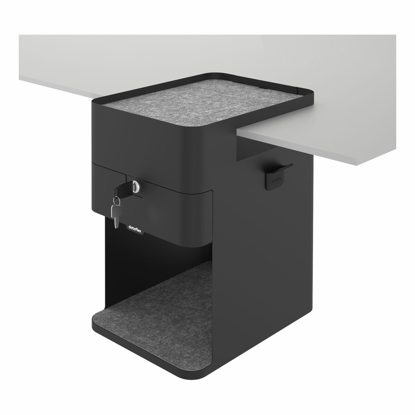 Dataflex Bento 500, 1 Schublade(n), Stahl, Schwarz, 1 Stück(e), 361 mm, 254 mm, Ansicht 4