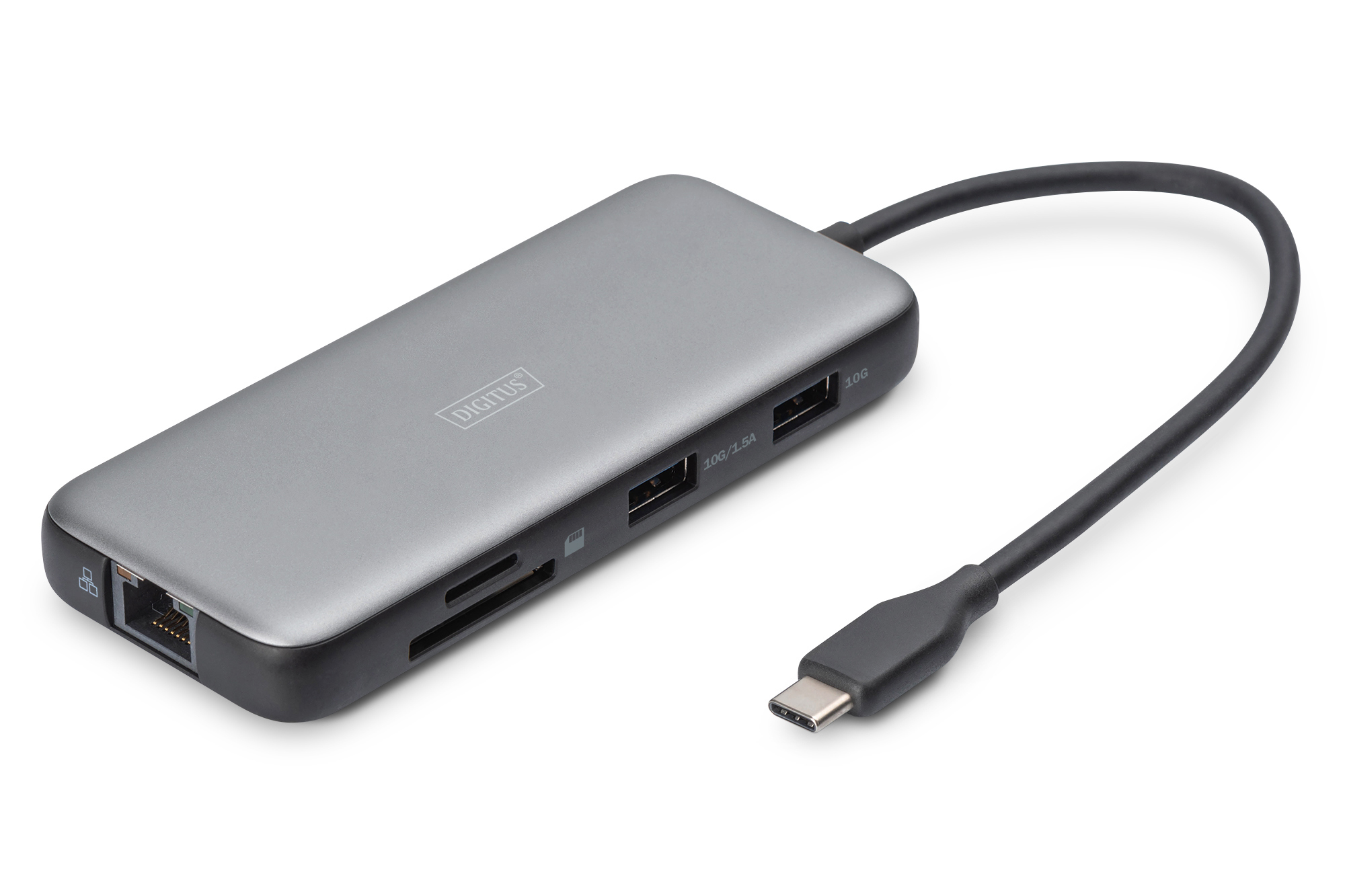 DIGITUS USB-C Docking Station 8-Port HDMI USB RJ45 SD, Ansicht 2