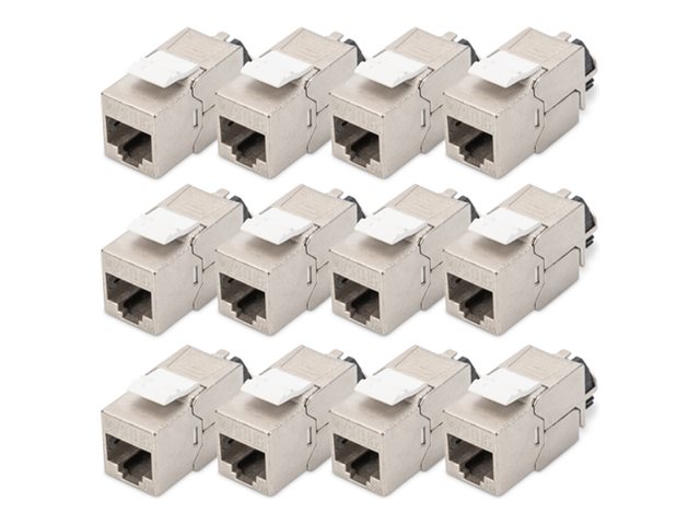 DIGITUS CAT 6A Keystone Modul, geschirmt mit intelligentem Kabelmanager - 12 Stk.