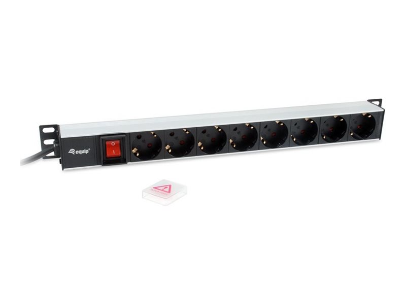 Equip Stromverteilungseinheit (Rack - einbaufähig) - Wechselstrom 220-240 V - 3.5 kW - Eingabe, Eingang power CEE 7/7 - Ausgangsanschlüsse: 8 (DIN 49440)