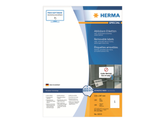 HERMA Special - Papier - matt - selbstklebend entfernbarer Klebstoff - weiß - A4 (210 x 297 mm)