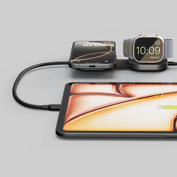 Zens Pro 3 - Kabelloses Ladegerät - 140 Watt - 3 Ausgabeanschlussstellen (24 pin USB-C, magnetisch), Ansicht 4