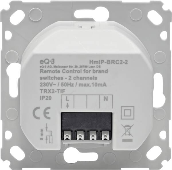 eQ-3 AG HMIP BRC2-2 - Wandtaster für Markenschalter - 2-fach, Ansicht 2