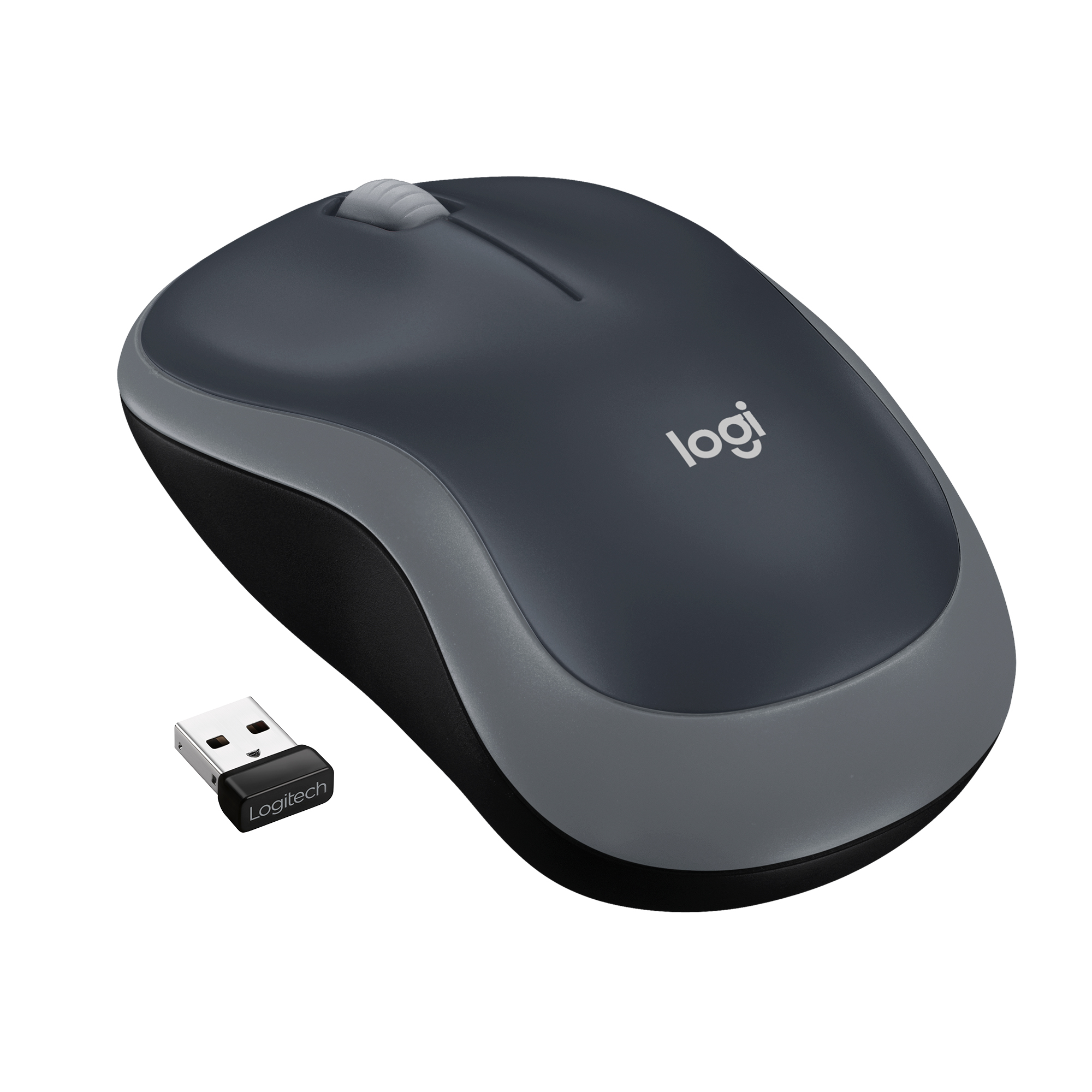 Logitech LGT-M185G, Beidhändig, Optisch, RF Wireless, 1000 DPI, Schwarz, Grau