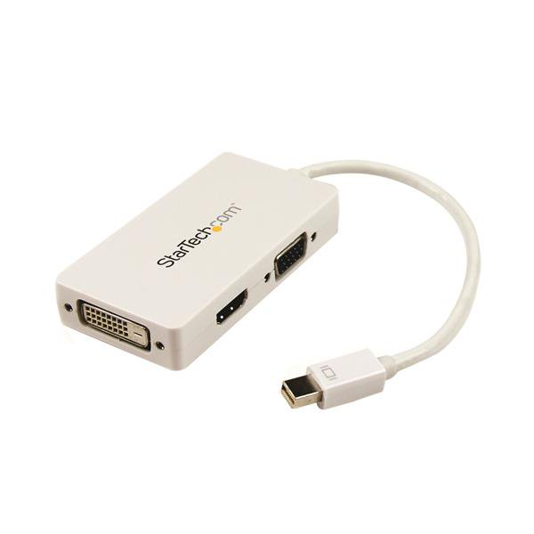 StarTech.com Mini DisplayPort auf HDMI / DVI / VGA Adapter - mDP Konverter für MacBook - Weiß, 0,15 m, Mini DisplayPort, DVI-D + VGA (D-Sub) + HDMI, Männlich, Weiblich, Gerade