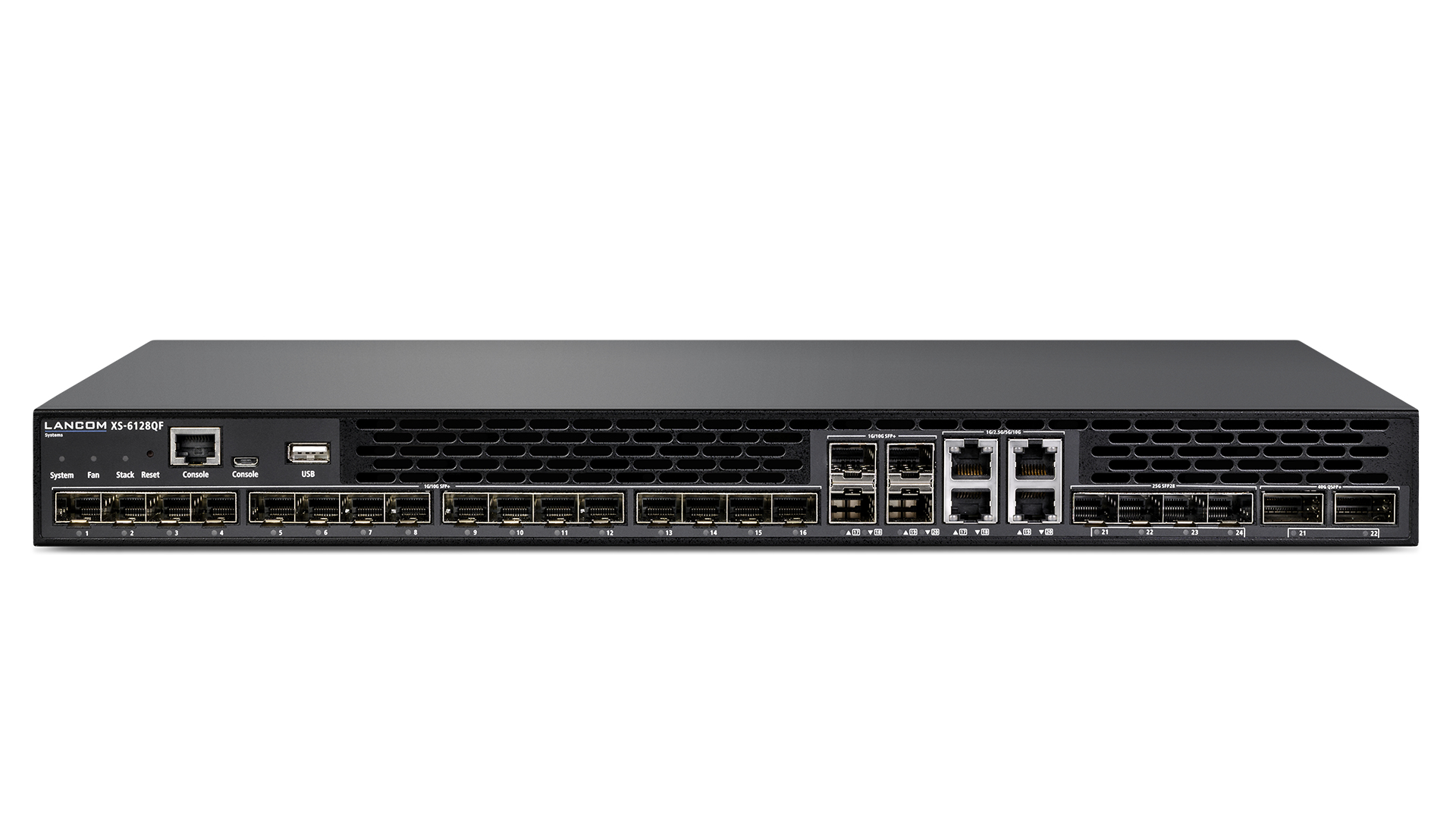 Lancom XS-6128QF, Managed, L2/L3, Rack-Einbau, 1U