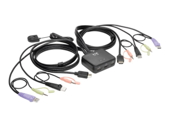 Tripp Eaton Tripp Lite series 2-Port USBHD Cable KVM Switch with AudioVideo Cables and USB Peripheral Sharing