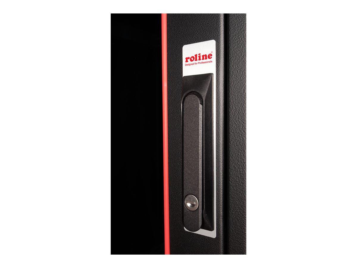 ROLINE 19 Zoll Netzwerkschrank Basic 42 600x600 BxT Glastür schwarz, Ansicht 5