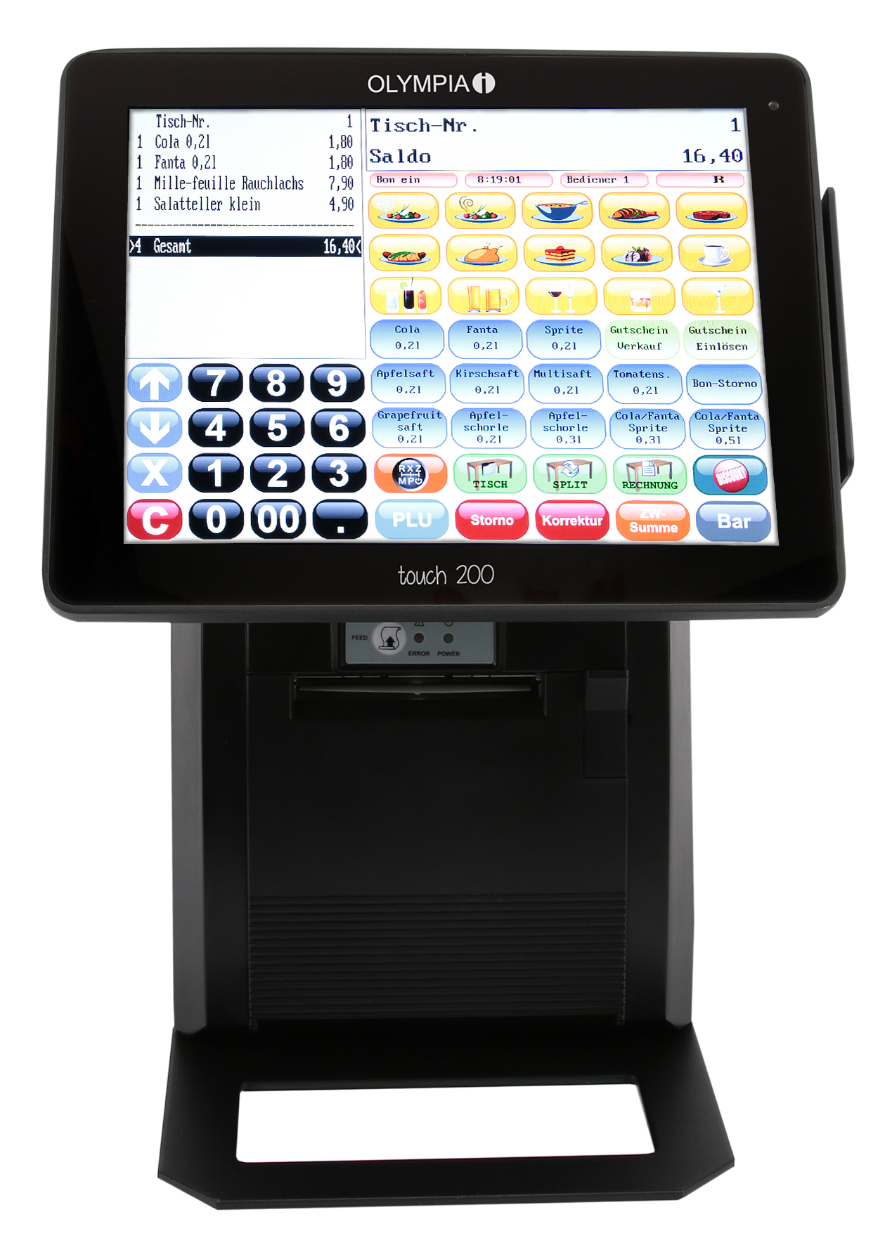 Olympia Kasse Touch 200 TSE schwarz, Ansicht 2