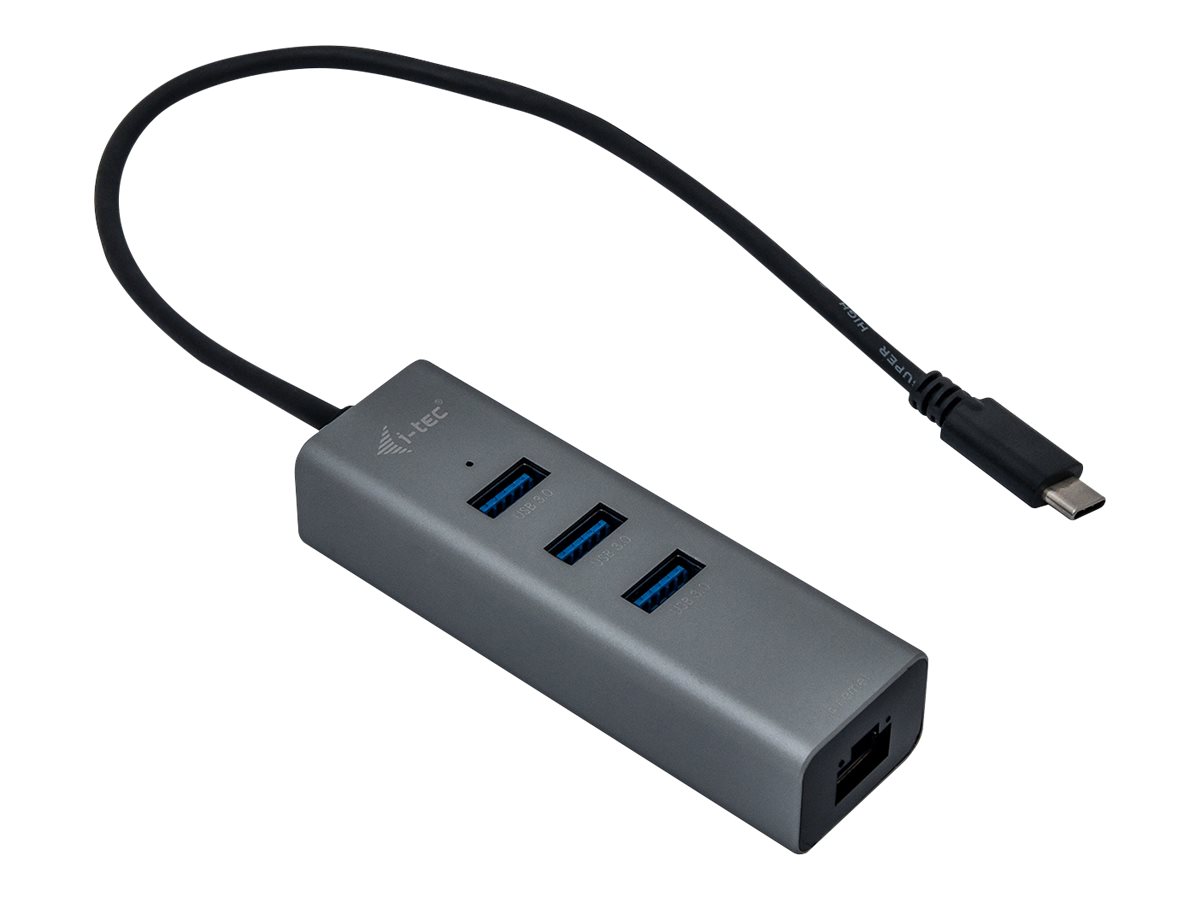 i-tec USB-C Metal 3-Port - Hub - 3 x SuperSpeed USB 3.0 + 1 x 10/100/1000, Ansicht 2