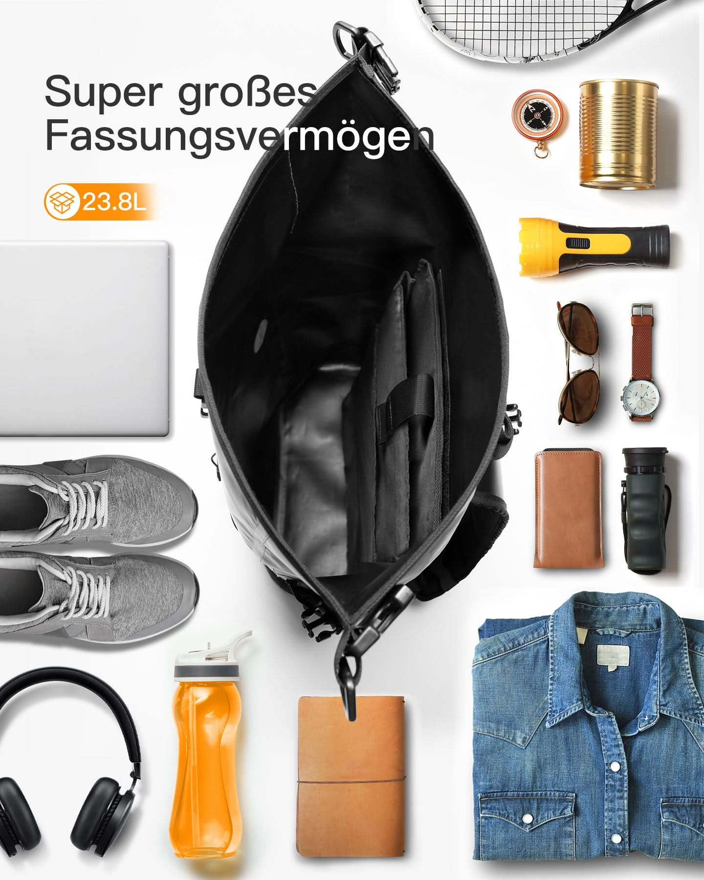Inateck Notebook-Rucksack BP06001 black 30-35L, Ansicht 2