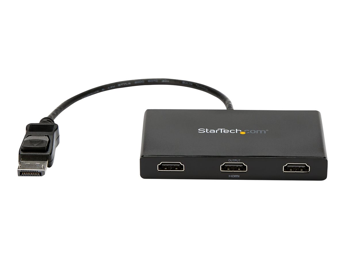 StarTech.com Startech 3-Port Multi Monitor Adapter - DisplayPort 1.2 auf 3x HDMI MST Hub - Triple 1080p HDMI Monitore - Video Splitter für den erweiterten Desktop-Modus nur auf Windows-PCs - DP auf 3x HDMI (MSTDP123HD)