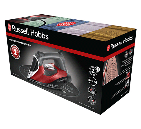Russell Hobbs 25090-56 - Trocken- & Dampfbügeleisen - Keramik-Bügelsohle - 3 m - 210 g/min - Schwarz - Grau - Rot, Ansicht 2