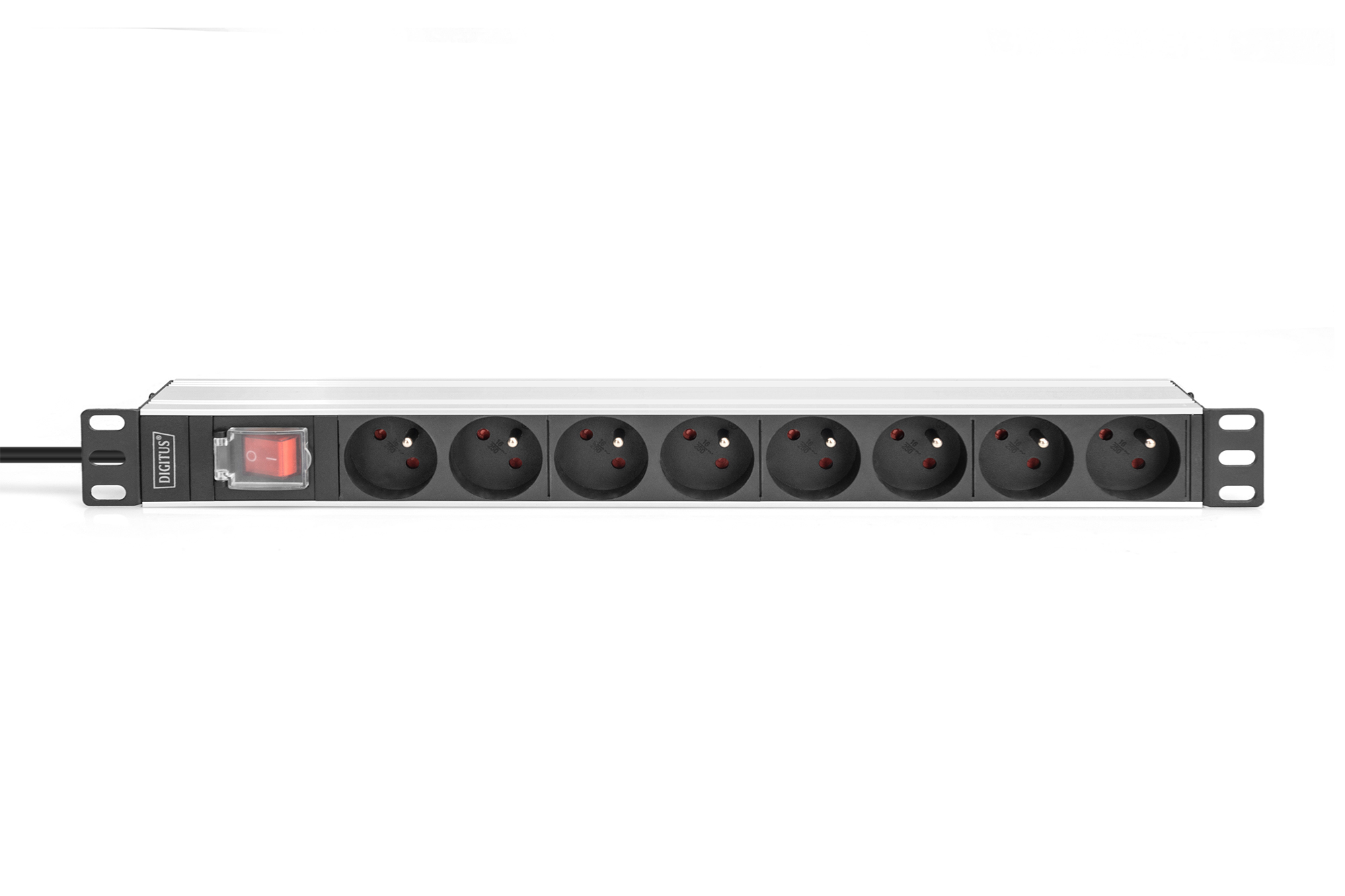 DIGITUS Steckdosenleiste mit Aluminiumprofil und Schalter, 8-fach CEE 7/5, 2 m Zuleitung Schutzkontaktstecker, Ansicht 2