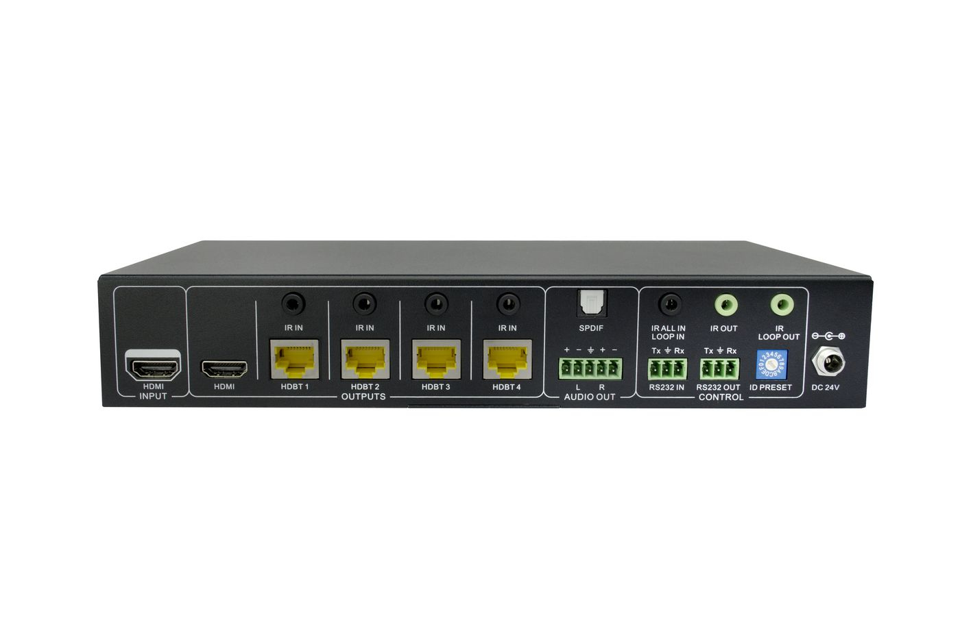 VivoLink VLHDBSP1X4V2 - HDMI - 4x RJ-45 - 1 x HDMI - 3840 x 2160 Pixel - Schwarz - Metall, Ansicht 2