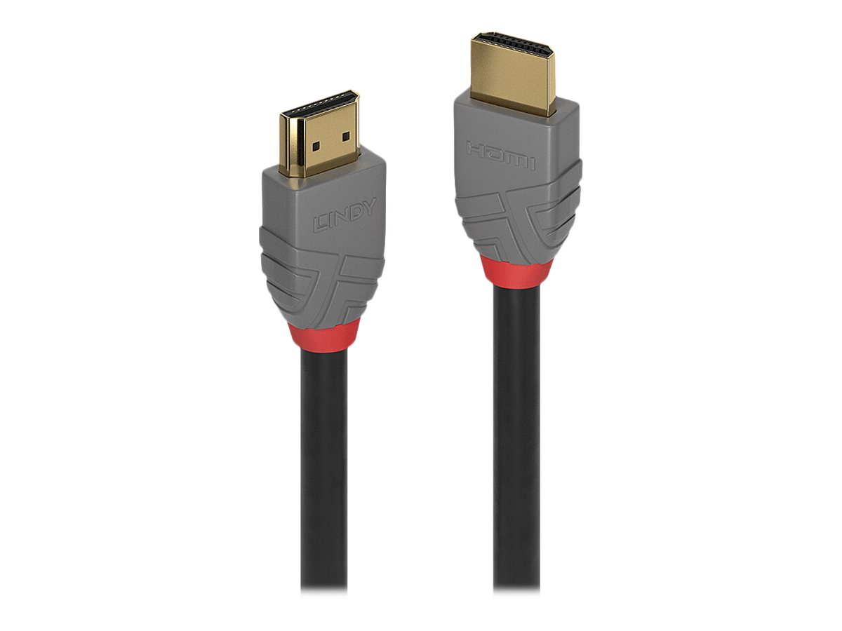 Lindy Anthra Line - Ultra High Speed - HDMI-Kabel mit Ethernet - HDMI männlich zu HDMI männlich - 50 cm - Dreifachisolierung