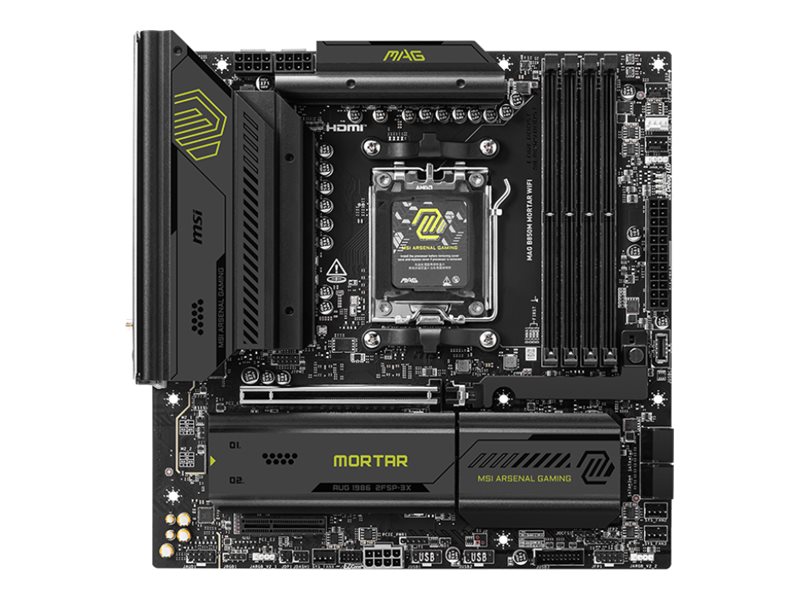 MSI MAG B850M MORTAR WIFI - Motherboard - micro ATX - Socket AM5 - AMD B850 Chipsatz - USB 3.2 Gen 1 USB 3.2 Gen 2 USB-C 3.2 Gen2 USB-C 3.2 Gen 2x2 - 5 Gigabit Ethernet Wi-Fi 7 Bluetooth - Onboard-Grafik (CPU erforderlich)