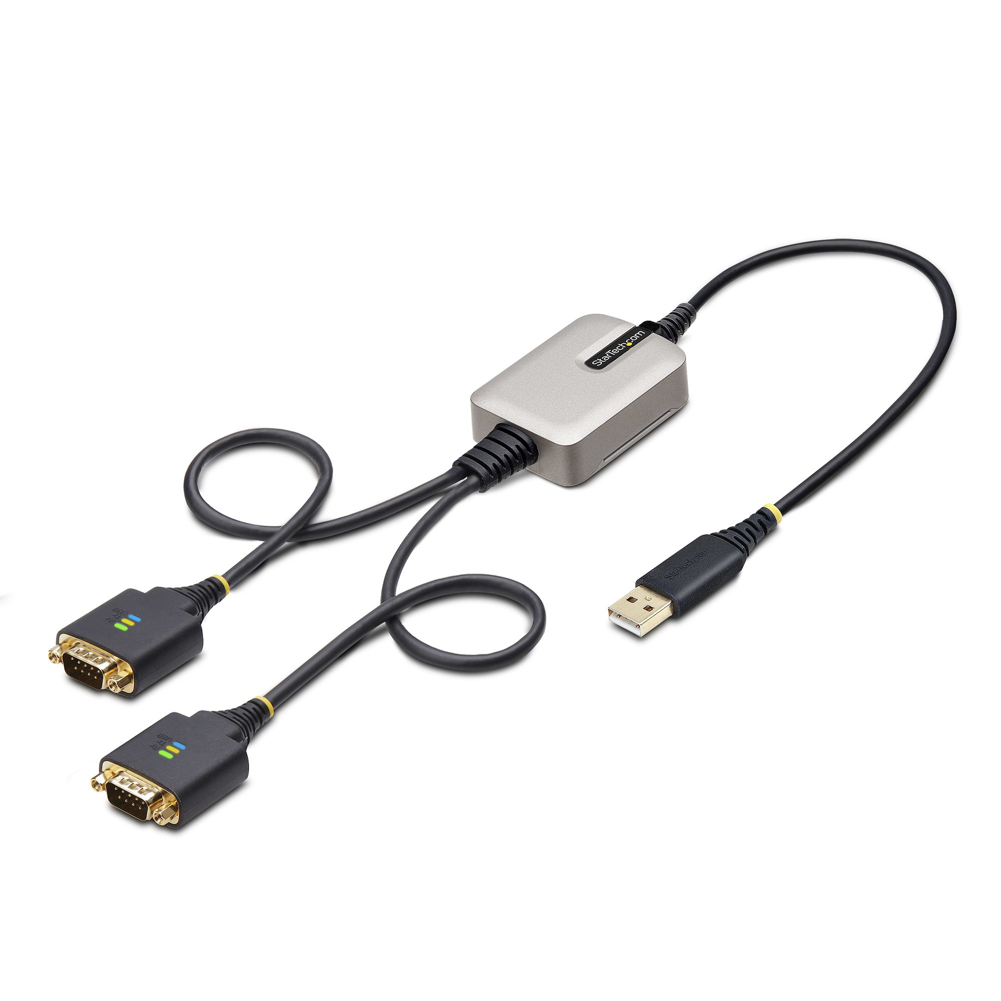 StarTech.com 60cm 24Zoll 2-Port USB auf Seriell Adapter COM-Retention FTDI USB-A zu DB9 RS232