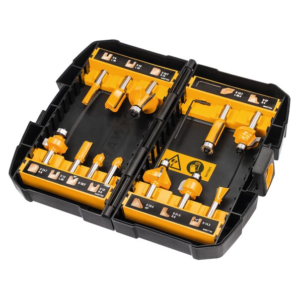 DeWalt DT90016 Fräser-Sortiment inkl. Werkzeugbox, 12-tlg., Ansicht 2