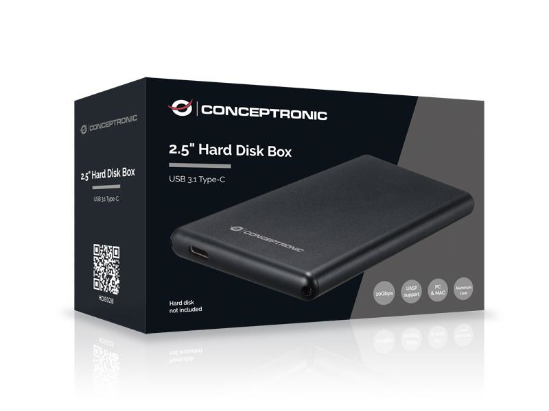 Conceptronic Speichergehäuse - 2.5 (6.4 cm) - SATA 6Gb/s - USB 3.1 (Gen 2), Ansicht 4